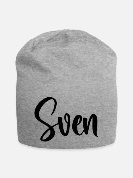 Name - Sven - Jersey-Beanie - Grau meliert