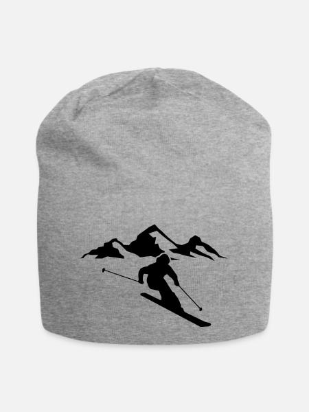 Ski fahren Ski Motiv für Schi Fahrer Schifahrer - Jersey-Beanie - Grau meliert