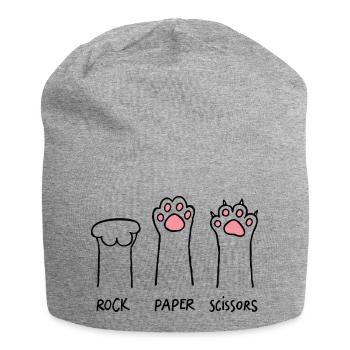 Pet Rock Paper Scissor - Jersey Beanie - heather grey - Front