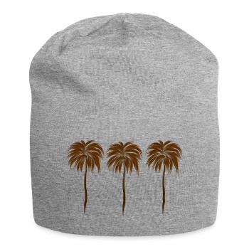 Three Palm Trees - Jersey Beanie - heather grey - Front
