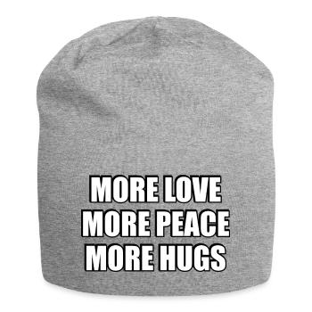 Plus d’amour Plus de paix Plus de câlins - Bonnet en jersey - gris chiné - Devant