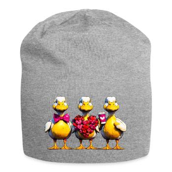 Herzduck's Trio: Love in Yellow - Jersey Beanie - heather grey - Front