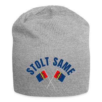 Proud Sami – Drapeaux croisés - Bonnet en jersey - gris chiné - Devant