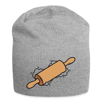 Rolling Pin Rolling Dough Roll Baking - Jersey Beanie - heather grey - Front