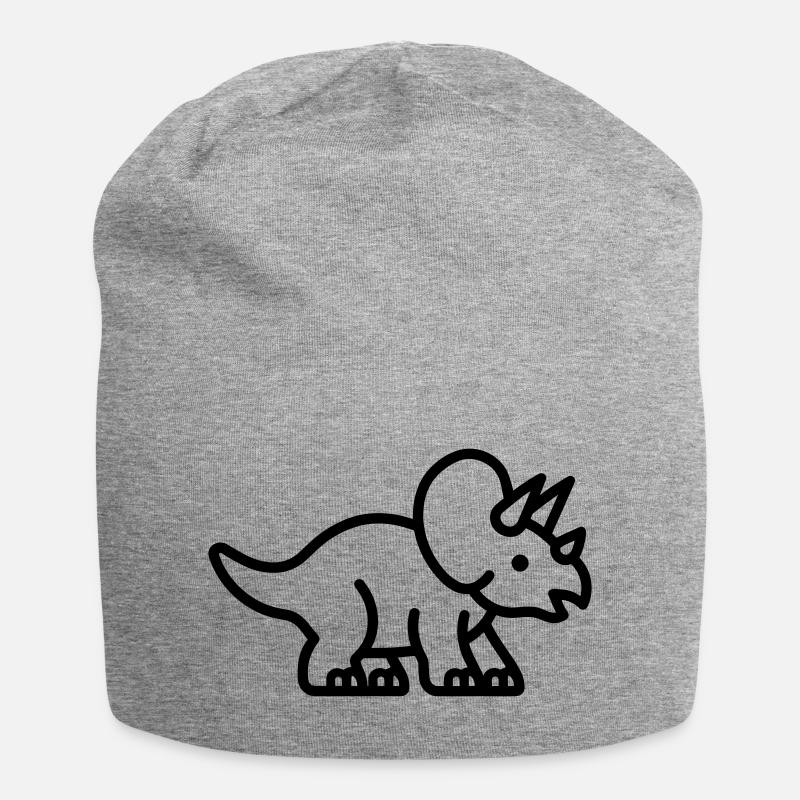 triceratops - Jersey Beanie - heather grey
