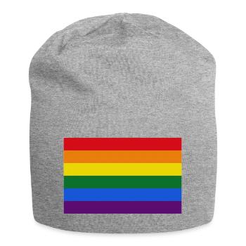 Drapeau arc-en-ciel gay - Bonnet en jersey - gris chiné - Devant