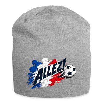 Allez Frankreich Spruch Fußball Fan Motiv - Jersey-Beanie - Grau meliert - Vorne