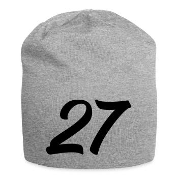 27 - Jersey Beanie - heather grey - Front