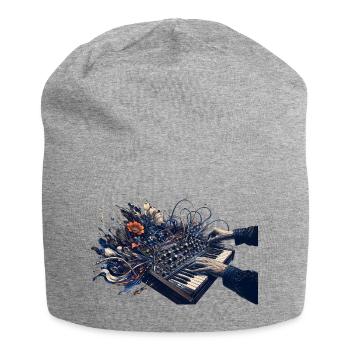 Clavier floral abstrait et énergie sonore - Bonnet en jersey - gris chiné - Devant