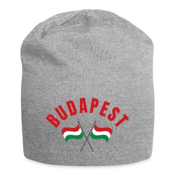 Budapest Hungarian Flags - Jersey Beanie - heather grey - Front