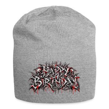 Herzlichen Glückwunsch zum Geburtstag Metal Skull: Brutal Anniversary! - Jersey-Beanie - Grau meliert - Vorne