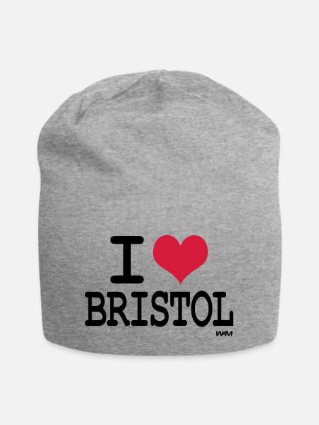 j'aime bristol par wam - Bonnet en jersey - gris chiné