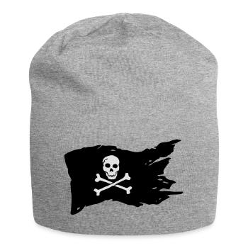 Piratenflagge (Farben anpassbar!) - Jersey-Beanie - Grau meliert - Vorne