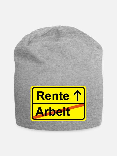 Ortsausgangsschild Arbeit Rente - Jersey-Beanie - Grau meliert