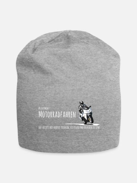 Echter Biker - Motorradfahrer mit Spruch - Jersey-Beanie - Grau meliert