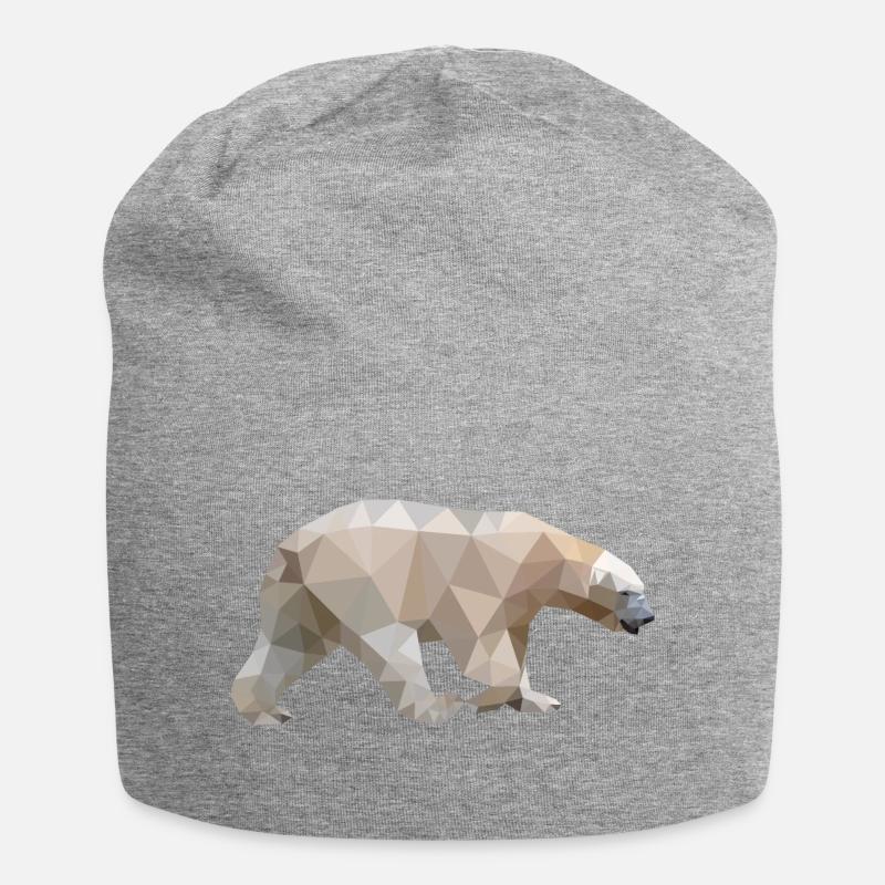 Polygon Polar Bear - Jersey Beanie - heather grey