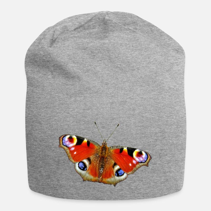 Papillon Papillon Paon - Bonnet en jersey - gris chiné