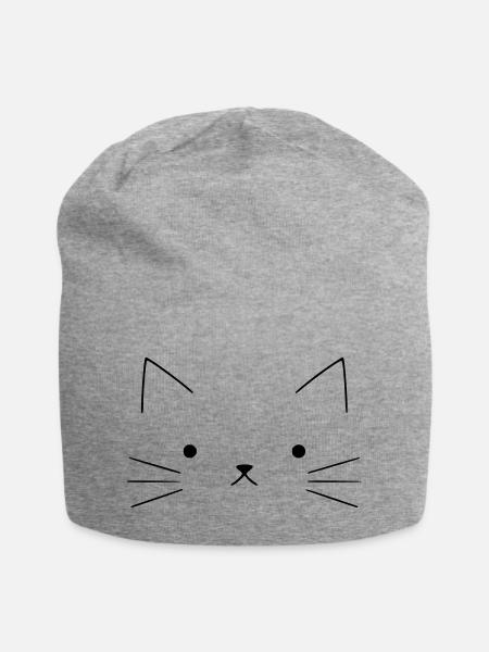 Katze | Cat - Jersey-Beanie - Grau meliert