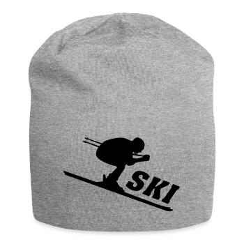 Ski, ski, ski, après-ski, freeski, hiver - Bonnet en jersey - gris chiné - Devant