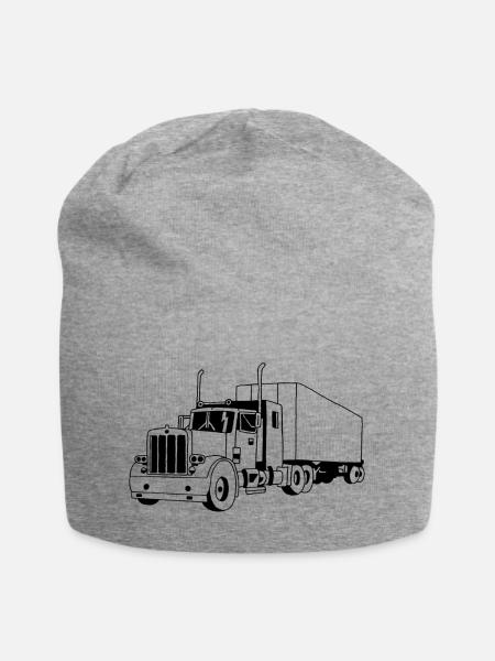SCHWARZER LKW - Jersey-Beanie - Grau meliert