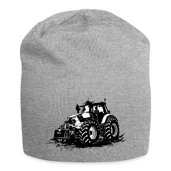 Tracteur - tracteur - remorqueur - agriculteur - Bonnet en jersey - gris chiné - Devant