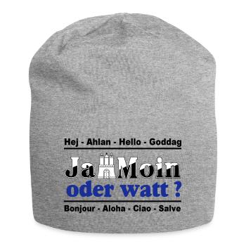 Hamburg , Tradition , Ja Moin oder watt (25) - Jersey-Beanie - Grau meliert - Vorne