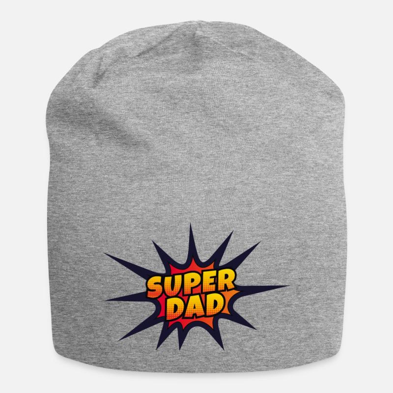 Super Papa - Jersey-Beanie - Grau meliert