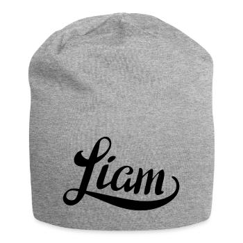 Nom Liam - Bonnet en jersey - gris chiné - Devant