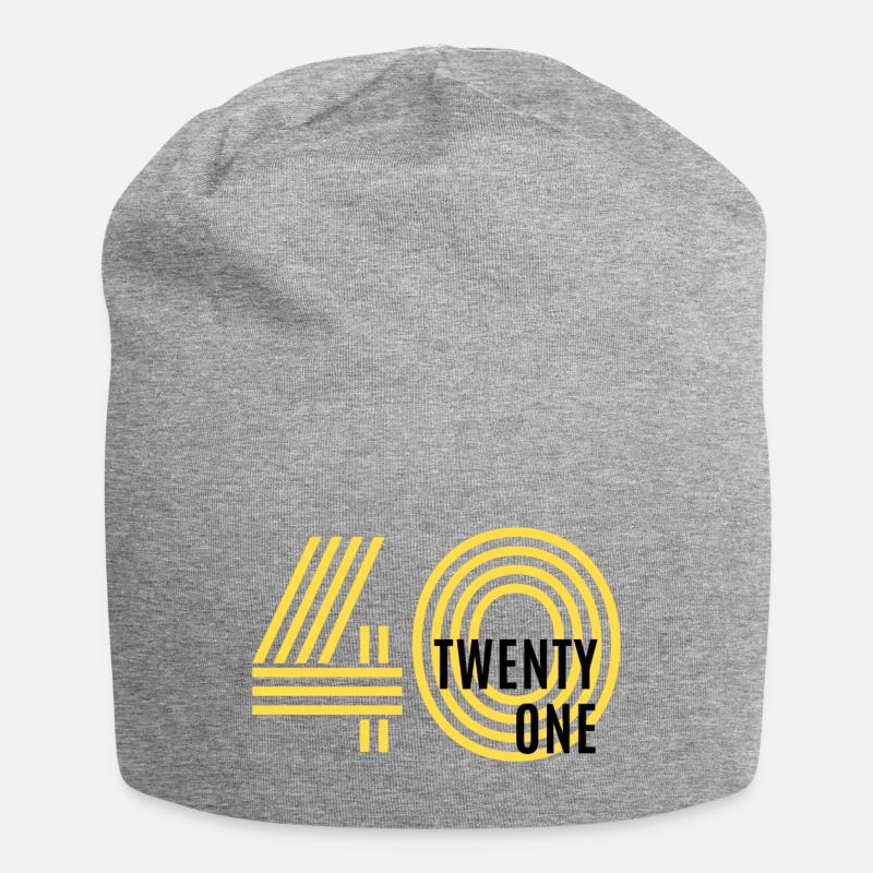Vierzig - Jersey-Beanie - Grau meliert