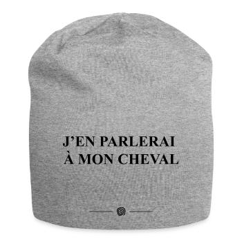 J'en parlerai à mon cheval - Bonnet en jersey - gris chiné - Devant