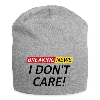 I don't Care, Nachrichten lustige Sprüche - Jersey-Beanie - Grau meliert - Vorne