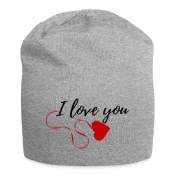 I love you - Jersey-Beanie - Grau meliert - Vorne