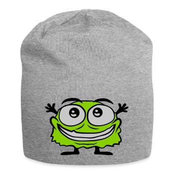 Petit monstre poilu mignon - Bonnet en jersey - gris chiné - Devant