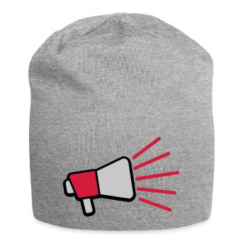 Loud Speech Symbol Megaphone - Jersey Beanie - heather grey - Front