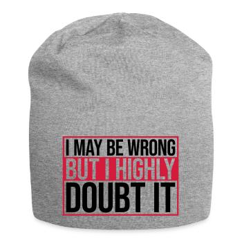 I may be wrong - Jersey Beanie - heather grey - Front