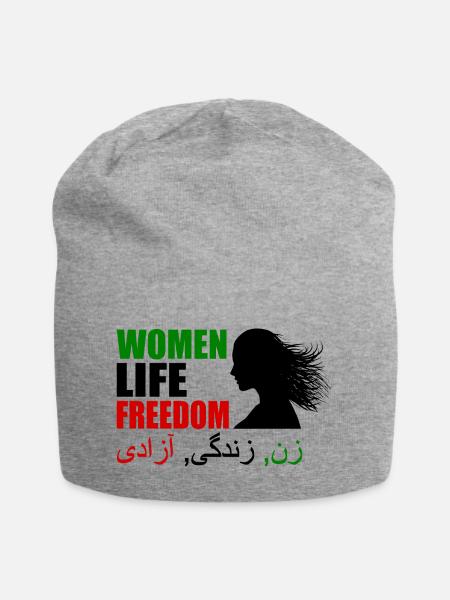Women life freedom - Jersey-Beanie - Grau meliert