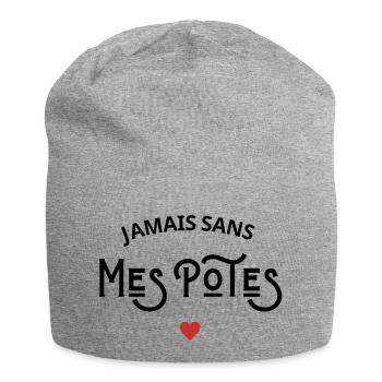 Jamais sans mes potes - Bonnet en jersey - gris chiné - Devant