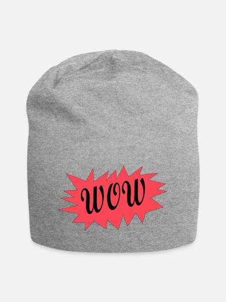 WOW - Jersey-Beanie - Grau meliert
