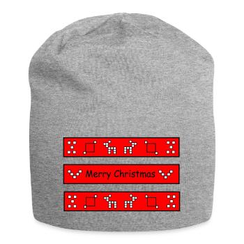 Motif de Noël nordique - Bonnet en jersey - gris chiné - Devant