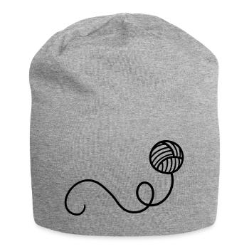 Cartoon Wool Ball - Jersey Beanie - heather grey - Front