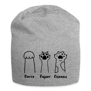 Jeu de Patte: Pierre, Papier, Ciseaux - Bonnet en jersey - gris chiné - Devant