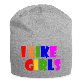 I like girls - Jersey Beanie - heather grey - Front
