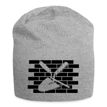 Fugennagel und Kelle ausgeschnitten - Jersey-Beanie - Grau meliert - Vorne