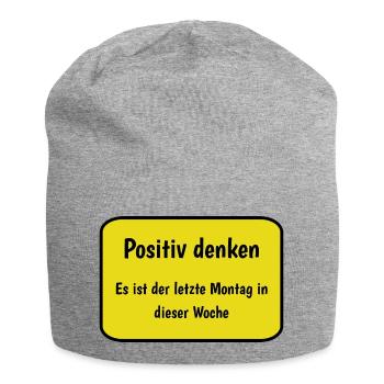 Montag - Jersey-Beanie - Grau meliert - Vorne