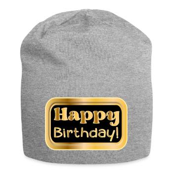 VŒUX DE JOYEUX ANNIVERSAIRE - FÉLICITATIONS - Bonnet en jersey - gris chiné - Devant