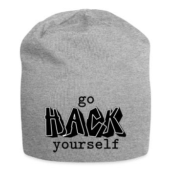 Go hack yourself - Jersey Beanie - heather grey - Front