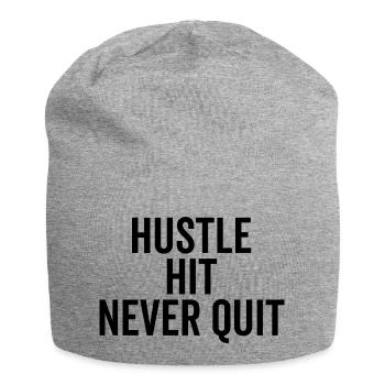 Hustle Hit Never Quit - Jersey Beanie - heather grey - Front