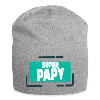 Super Opa bunte Illustration - Jersey-Beanie - Grau meliert - Vorne