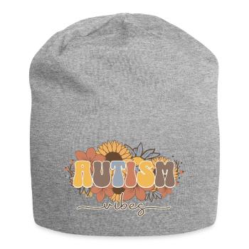 Collage floral « Autisme » - Bonnet en jersey - gris chiné - Devant