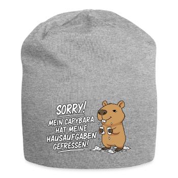 Sorry! Capybara ate my homework - Jersey Beanie - heather grey - Front